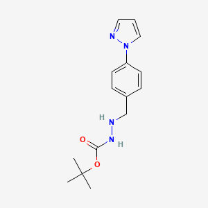 molecular formula C15H20N4O2 B6318074 t-Butyl 2-(4-(1H-pyrazol-1-yl)benzyl)hydrazinecarboxylate CAS No. 1697305-48-8
