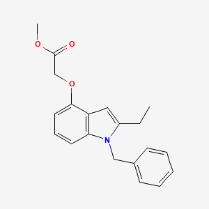 molecular formula C20H21NO3 B6318111 (1-Benzyl-2-ethyl-1H-indol-4-yloxy)-acetic acid methyl ester CAS No. 172733-07-2