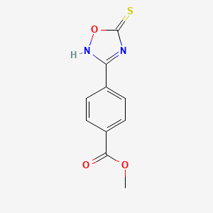 molecular formula C10H8N2O3S B6318170 4-(5-Thioxo-4,5-dihydro-[1,2,4]oxadiazol-3-yl)-benzoic acid methyl ester CAS No. 340736-72-3