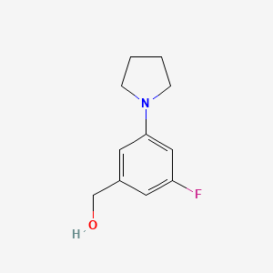 molecular formula C11H14FNO B6318174 [3-Fluoro-5-(pyrrolidin-1-yl)phenyl]methanol CAS No. 1690605-39-0