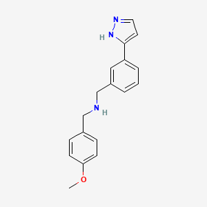 molecular formula C18H19N3O B6318204 (4-Methoxy-benzyl)-[3-(2H-pyrazol-3-yl)-benzyl]-amine, 95% CAS No. 179056-29-2