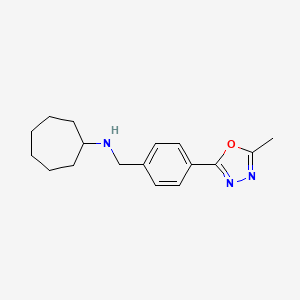 Cycloheptyl-[4-(5-methyl-[1,3,4]oxadiazol-2-yl)-benzyl]-amine, 95%
