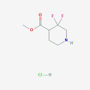molecular formula C7H12ClF2NO2 B6318280 Methyl 3,3-difluoropiperidine-4-carboxylate hydrochloride CAS No. 1779974-06-9