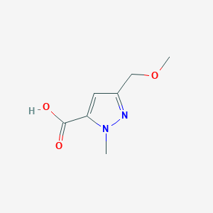 molecular formula C7H10N2O3 B6318310 5-(Methoxymethyl)-2-methyl-pyrazole-3-carboxylic acid CAS No. 1783796-51-9