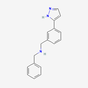 molecular formula C17H17N3 B6318341 Benzyl-[3-(2H-pyrazol-3-yl)-benzyl]-amine, 95% CAS No. 179056-17-8