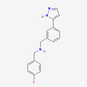 molecular formula C17H16FN3 B6318357 (4-Fluoro-benzyl)-[3-(2H-pyrazol-3-yl)-benzyl]-amine, 95% CAS No. 179056-30-5