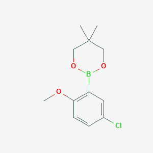 molecular formula C12H16BClO3 B6318470 2-(5-Chloro-2-methoxyphenyl)-5,5-dimethyl-1,3,2-dioxaborinane CAS No. 635305-39-4
