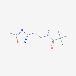 molecular formula C10H17N3O2 B6318593 2,2-Dimethyl-N-[2-(5-methyl-[1,2,4]oxadiazol-3-yl)-ethyl]-propionamide CAS No. 1798670-05-9