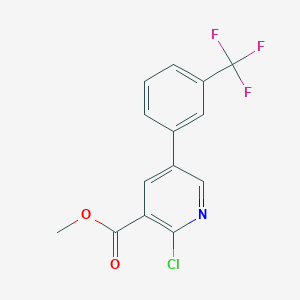 molecular formula C14H9ClF3NO2 B6318625 Methyl 2-chloro-5-(4-(trifluoromethyl)phenyl)nicotinate CAS No. 1261440-51-0
