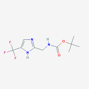 molecular formula C10H14F3N3O2 B6318637 tert-Butyl N-{[4-(trifluoromethyl)-1H-imidazol-2-yl]methyl}carbamate CAS No. 1382722-54-4