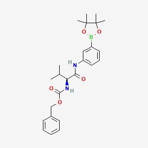 molecular formula C25H33BN2O5 B6318758 (S)-Benzyl (3-methyl-1-oxo-1-((3-(4,4,5,5-tetramethyl-1,3,2-dioxaborolan-2-yl)phenyl)amino)butan-2-yl)carbamate CAS No. 2724208-47-1
