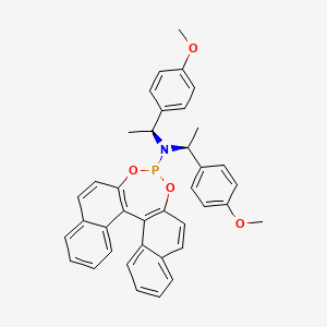 molecular formula C38H34NO4P B6318767 (11bS)-N,N-Bis[(1S)-1-(4-methoxyphenyl)ethyl]-dinaphtho[2,1-d:1',2'-f][1,3,2]dioxaphosphepin-4-amine CAS No. 850796-15-5