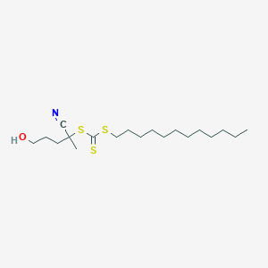 molecular formula C19H35NOS3 B6318821 2-Cyano-5-hydroxypentan-2-yl dodecyl trithiocarbonate, 95% CAS No. 1394136-26-5