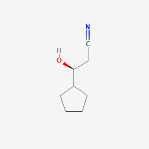 molecular formula C8H13NO B6318880 (3S)-3-Cyclopentyl-3-hydroxy-propanenitrile CAS No. 1699727-68-8