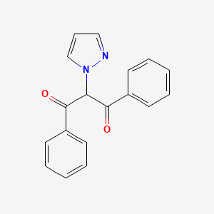 molecular formula C18H14N2O2 B6318904 1,3-Diphenyl-2-(1H-pyrazol-1-yl)propane-1,3-dione, 95% CAS No. 894085-98-4