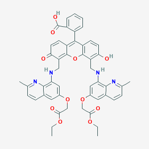 molecular formula C50H44N4O11 B6318964 2-{4,5-Bis[(6-(2-ethoxy-2-oxoethoxy)-2-methylquinolin-8-ylamino)methyl]-6-hydoxy-3-oxo-3H-xanthen-9-yl}benzoic acid FL2E CAS No. 1239877-06-5