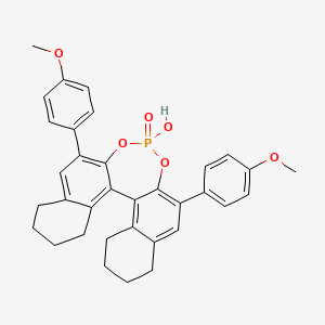 molecular formula C34H33O6P B6319045 (11bR)-8,9,10,11,12,13,14,15-八氢-4-羟基-2,6-双(4-甲氧基苯基)-4-氧化-二萘[2,1-d:1',2'-f][1,3,2]二氧杂磷杂菲，98%（99% ee） CAS No. 1011465-27-2