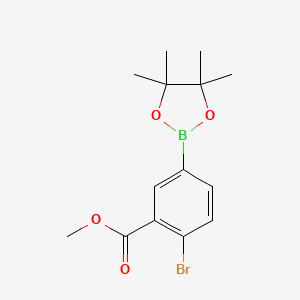 molecular formula C14H18BBrO4 B6319070 Methyl 2-bromo-5-(4,4,5,5-tetramethyl-1,3,2-dioxaborolan-2-yl)benzoate CAS No. 870195-96-3
