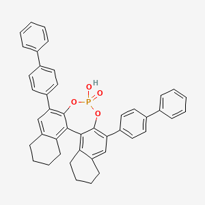 molecular formula C44H37O4P B6319136 (11bR)-2,6-Bis([1,1'-biPh]-4-yl)-octahydro-4-HO-4-oxide-diNaph[2,1-d:1',2'-f][1,3,2]dioxaphosphepin, 98% (99% ee) CAS No. 861909-35-5