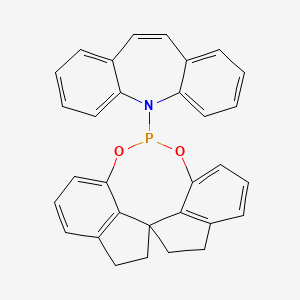 molecular formula C31H24NO2P B6319148 5-[(11aR)-10,11,12,13-Tetrahydrodiindeno[7,1-de:1',7'-fg][1,3,2]dioxaphosphocin-5-yl]-5H-dibenz[b,f]azepine, 98% CAS No. 1361055-04-0