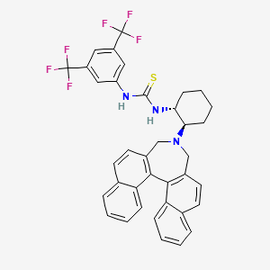 molecular formula C37H31F6N3S B6319169 N-[3,5-Bis(trifluoromethyl)phenyl]-N'-[(1R,2R)-2-[(11bR)-3,5-dihydro-4H-dinaphth[2,1-c:1',2'-e]azepin-4-yl]cyclohexyl]thiourea, 98%, (99% ee) CAS No. 1040235-96-8