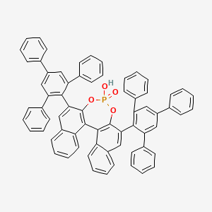 molecular formula C68H45O4P B6319183 (11bS)-4-Hydroxy-2,6-bis(5'-ph[1,1':3',1''-terph]-2'-yl)-4-dinaphtho[2,1-d:1',2'-f][1,3,2]dioxaphosphepinoxide, 98%, (99% ee) CAS No. 1639447-03-2