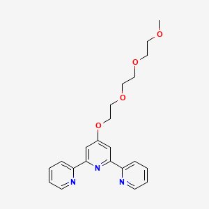 molecular formula C22H25N3O4 B6319259 4-{2-[2-(2-Methoxyethoxy)ethoxy]ethoxy}-2,6-bis(pyridin-2-yl)pyridine CAS No. 1858255-89-6