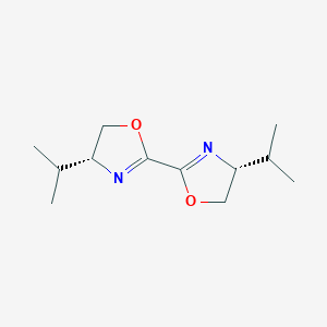 molecular formula C12H20N2O2 B6319329 (4R,4'R)-4,4'-Diisopropyl-4,4',5,5'-tetrahydro-2,2'-bioxazole CAS No. 148925-97-7