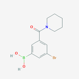 molecular formula C12H15BBrNO3 B6319336 3-Bromo-5-(1-piperidinylcarbonyl)benzeneboronic acid, 97% CAS No. 2121514-06-3