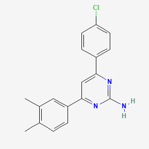 molecular formula C18H16ClN3 B6319414 4-(4-Chlorophenyl)-6-(3,4-dimethylphenyl)pyrimidin-2-amine CAS No. 148516-97-6
