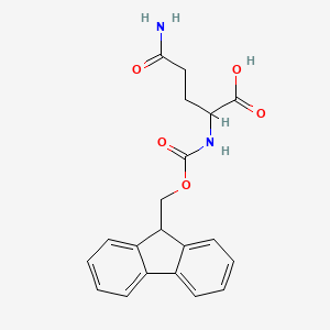 molecular formula C20H20N2O5 B6319444 2-((((9H-Fluoren-9-yl)methoxy)carbonyl)amino)-5-amino-5-oxopentanoic acid (Fmoc-DL-Gln-OH) CAS No. 157355-74-3