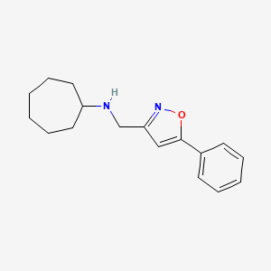 molecular formula C17H22N2O B6319459 Cycloheptyl-(5-phenyl-isoxazol-3-ylmethyl)-amine, 95% CAS No. 179055-62-0