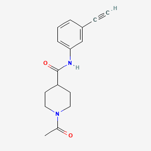 1-Acetyl-N-(3-ethynylphenyl)-4-piperidinecarboxamide;  90%
