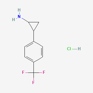 molecular formula C10H11ClF3N B6319492 2-[4-(三氟甲基)苯基]环丙-1-胺盐酸盐 CAS No. 2711-55-9