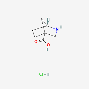 molecular formula C7H12ClNO2 B6319501 (1R)-2-Azabicyclo[2.2.1]heptane-4-carboxylic acid hydrochloride CAS No. 1212489-75-2