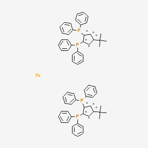 molecular formula C66H62FeP4 B6319527 4,4'-Bis(t-butyl)-1,1',2,2'-tetrakis(diphenylphosphino)ferrocene, 98% HiersoPHOS-5 CAS No. 403815-19-0