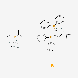 molecular formula C44H49FeP3 B6319530 4-(叔丁基)-1,2-双(二苯基膦基)-1'-(二异丙基膦基)二茂铁, 98% CAS No. 776315-37-8