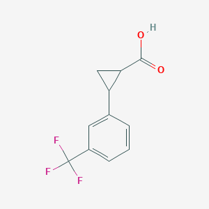 molecular formula C11H9F3O2 B6319628 2-[3-(Trifluoromethyl)phenyl]cyclopropane-1-carboxylic acid CAS No. 721-22-2