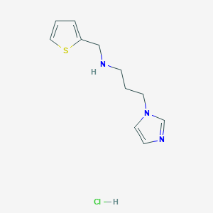 molecular formula C11H16ClN3S B6319656 [3-(1H-Imidazol-1-yl)propyl](thiophen-2-ylmethyl)amine hydrochloride CAS No. 1158472-22-0