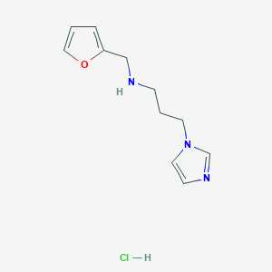 molecular formula C11H16ClN3O B6319672 (Furan-2-ylmethyl)[3-(1H-imidazol-1-yl)propyl]amine hydrochloride CAS No. 1158638-65-3