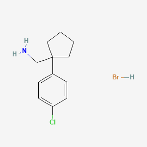 molecular formula C12H17BrClN B6319695 {[1-(4-Chlorophenyl)cyclopentyl]methyl}amine hydrobromide CAS No. 1050509-35-7