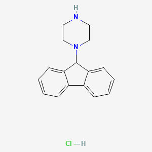 molecular formula C17H19ClN2 B6319834 1-(9H-Fluoren-9-yl)piperazine hydrochloride CAS No. 1050208-17-7
