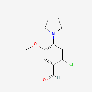 6-Chloro-3-methoxy-4-pyrrolidine-1-yl-benzaldehyde