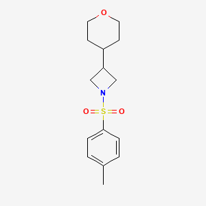 molecular formula C15H21NO3S B6319971 3-(Tetrahydro-pyran-4-yl)-1-(toluene-4-sulfonyl)-azetidine CAS No. 251569-97-8