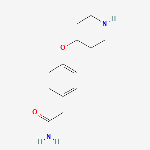 molecular formula C13H18N2O2 B6319974 2-[4-(4-Piperidinyloxy)phenyl]acetamide CAS No. 902837-02-9
