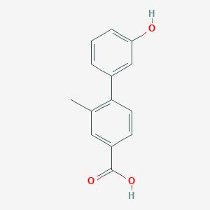 molecular formula C14H12O3 B6320050 4-(3-Hydroxyphenyl)-3-methylbenzoic acid, 95% CAS No. 1261927-22-3