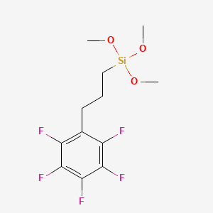 molecular formula C12H15F5O3Si B6320144 Benzene, 1,2,3,4,5-pentafluoro-6-[3-(trimethoxysilyl)propyl]- CAS No. 303191-26-6