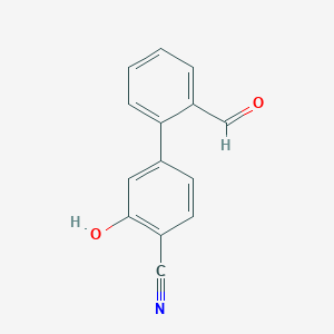 molecular formula C14H9NO2 B6320362 2-Cyano-5-(2-formylphenyl)phenol, 95% CAS No. 288067-38-9