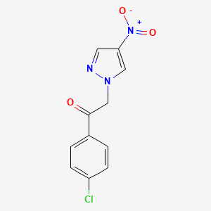 molecular formula C11H8ClN3O3 B6320504 1-(4-Chlorophenyl)-2-(4-nitro-1H-pyrazol-1-yl)ethan-1-one CAS No. 1240579-38-7