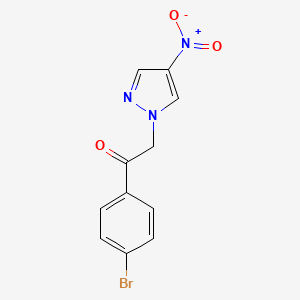 molecular formula C11H8BrN3O3 B6320507 1-(4-溴苯基)-2-(4-硝基-1H-吡唑-1-基)乙烷-1-酮 CAS No. 1240574-93-9